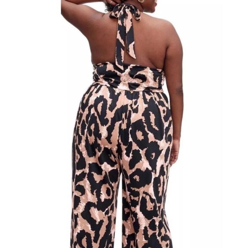 Diane Von Furstenberg DVF for Target Leopard Print Halter Jumpsuit Size 1X NWT - Picture 3 of 9